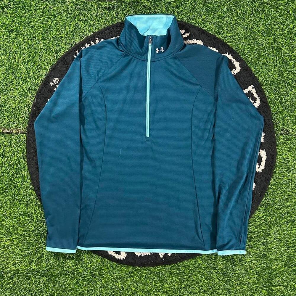 Blue Under Armor Athletic Dri-Fit Quarter-Zip Jacket - M; 18x26 (Width/Length)